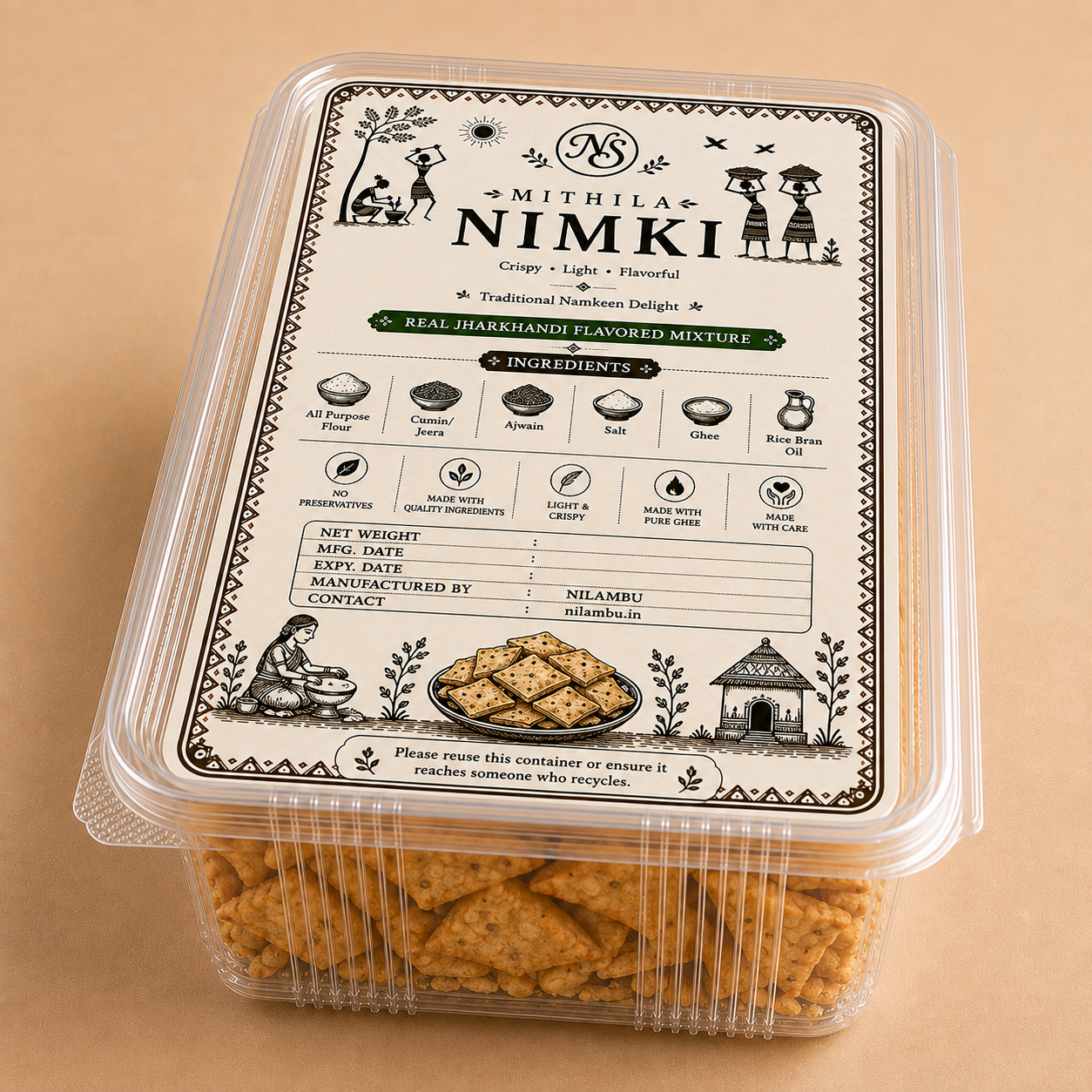 Nimki - Crispy Homemade Mithila Nimki